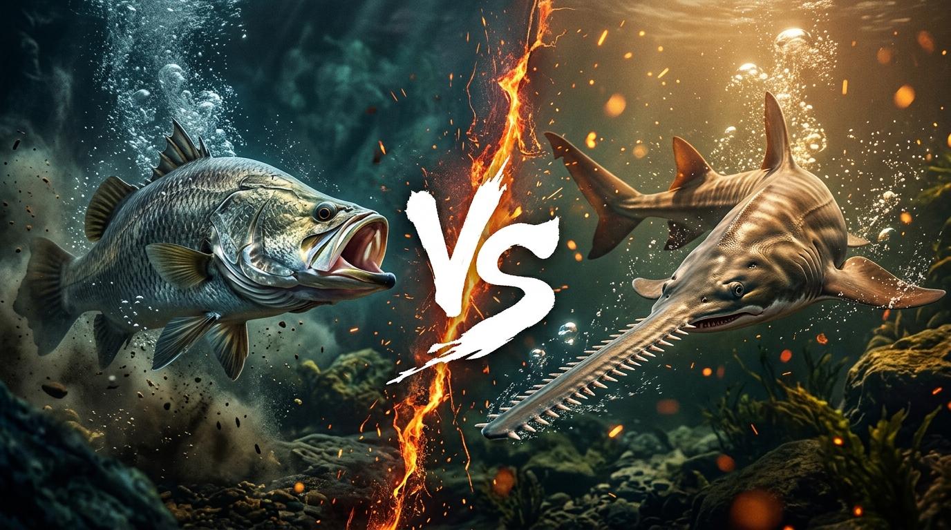 barramundi-vs-largetooth-sawfish comparison image on AnimalDex
