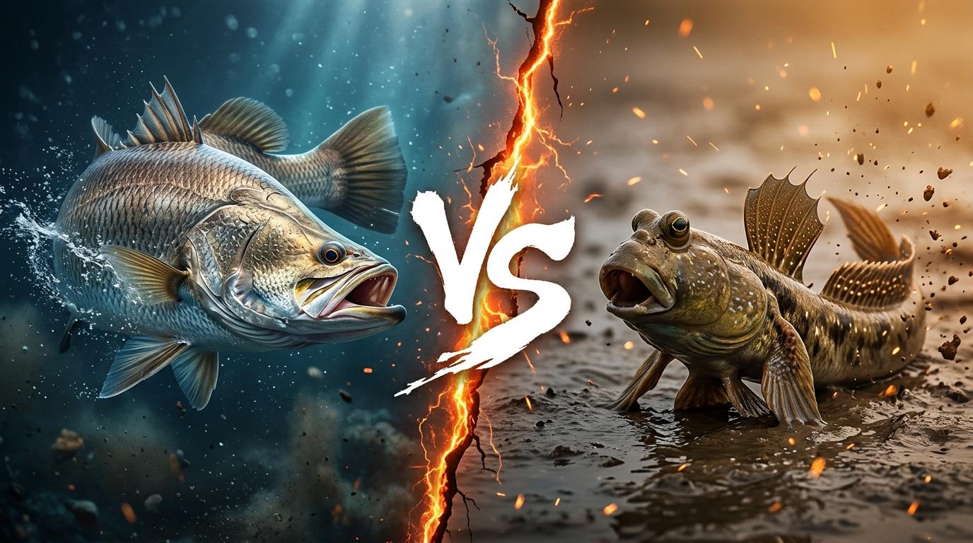 barramundi-vs-mudskipper comparison image on AnimalDex