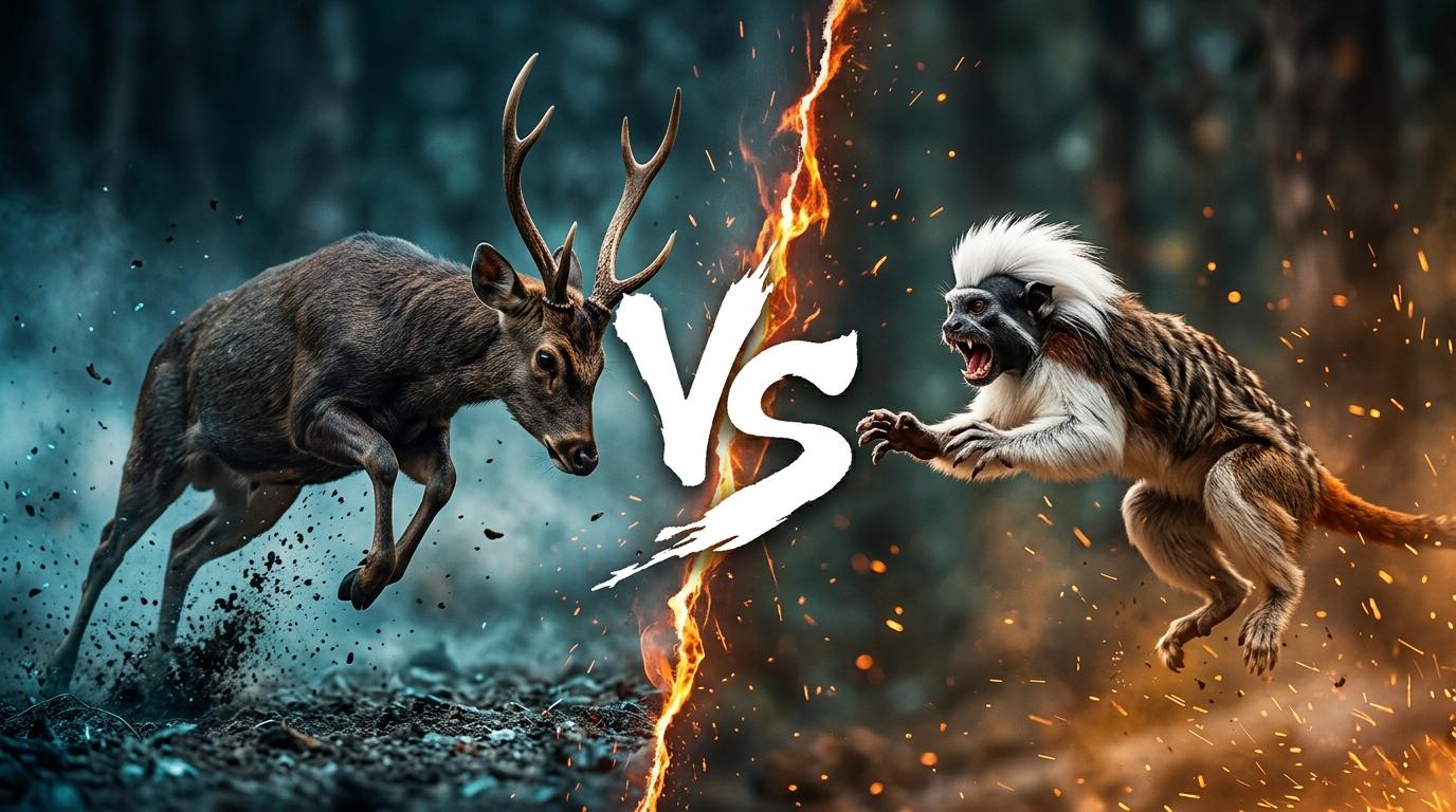 bawean-deer-vs-cotton-top-tamarin comparison image on AnimalDex