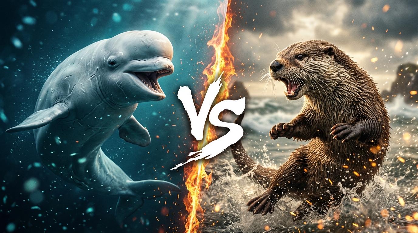 beluga-whale-vs-sea-otter comparison image on AnimalDex