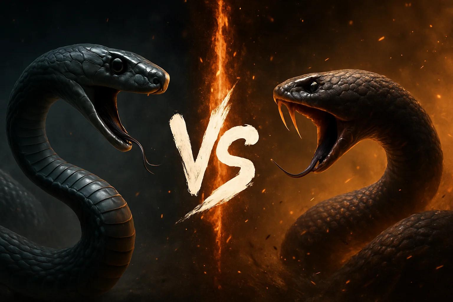 black-mamba-vs-mole-viper comparison image on AnimalDex