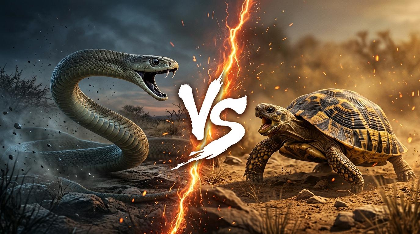 black-mamba-vs-pancake-tortoise comparison image on AnimalDex
