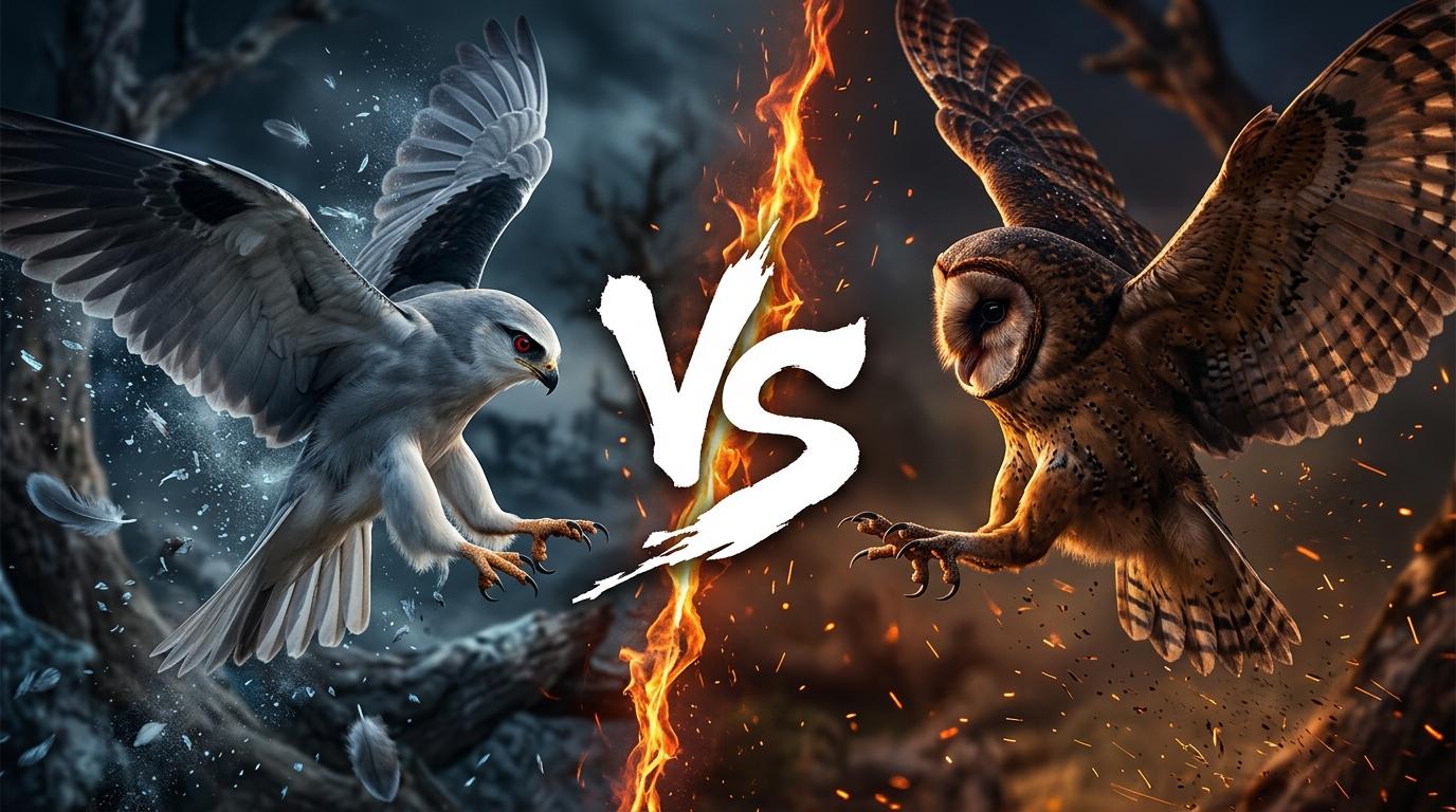 black-shouldered-kite-vs-masked-owl comparison image on AnimalDex