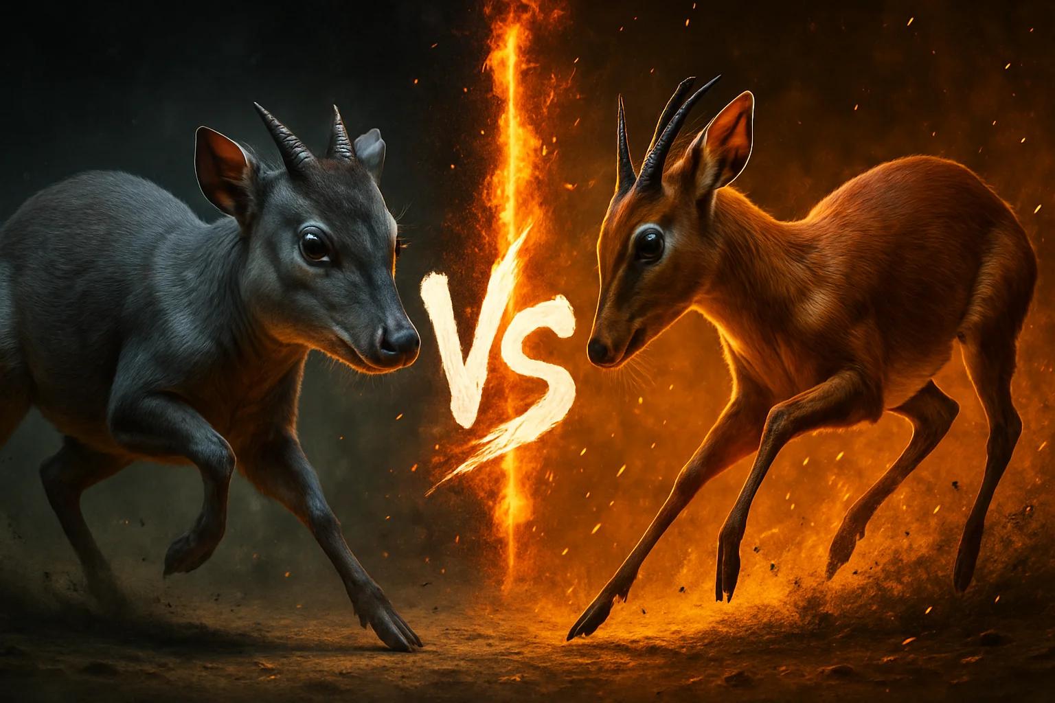 blue-duiker-vs-royal-antelope comparison image on AnimalDex
