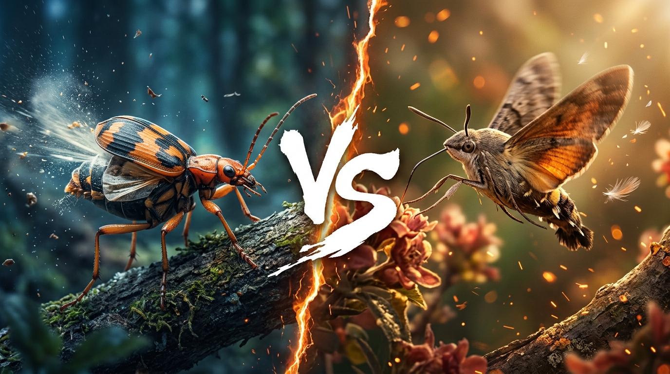 bombardier-beetle-vs-hummingbird-hawk-moth comparison image on AnimalDex