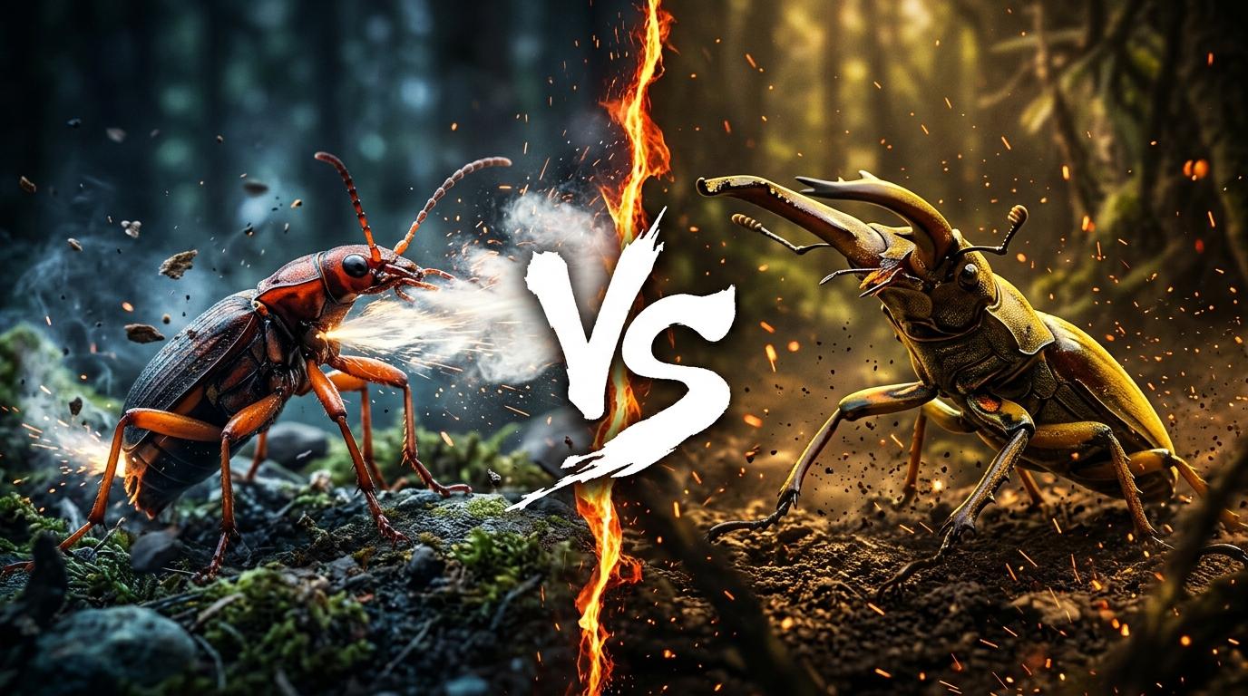 bombardier-beetle-vs-stag-beetle comparison image on AnimalDex