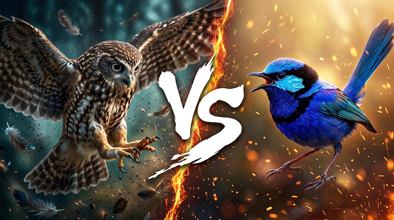 boobook-owl-vs-splendid-fairywren comparison image on AnimalDex