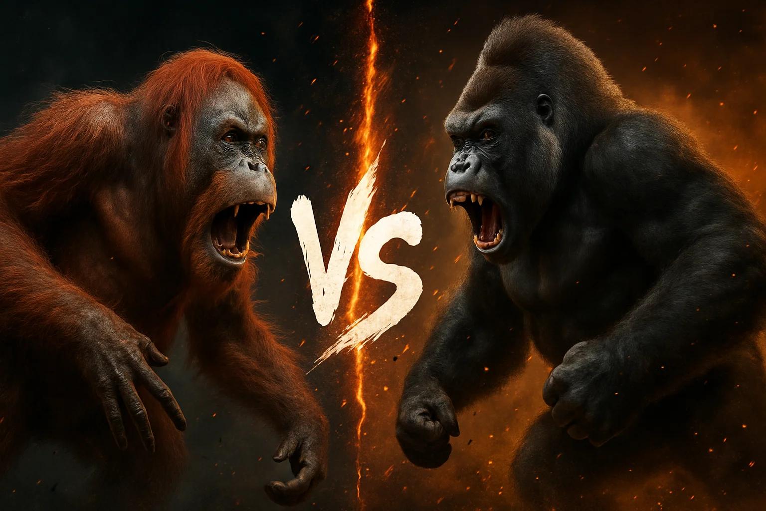bornean-orangutan-vs-western-lowland-gorilla comparison image on AnimalDex