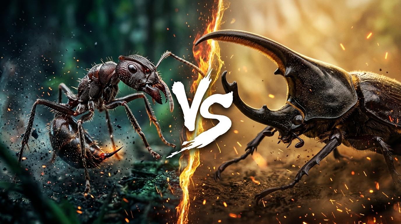 bullet-ant-vs-elephant-beetle comparison image on AnimalDex