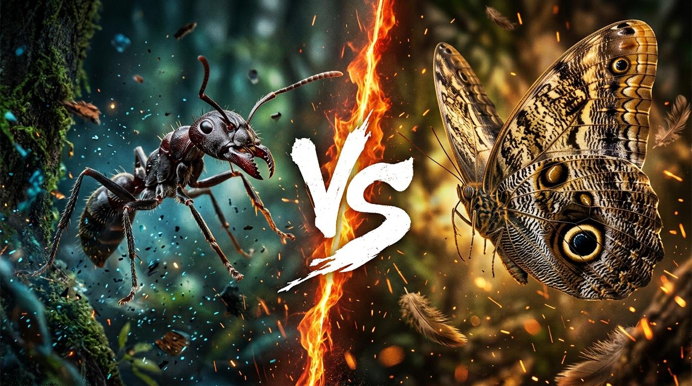 bullet-ant-vs-owl-butterfly comparison image on AnimalDex