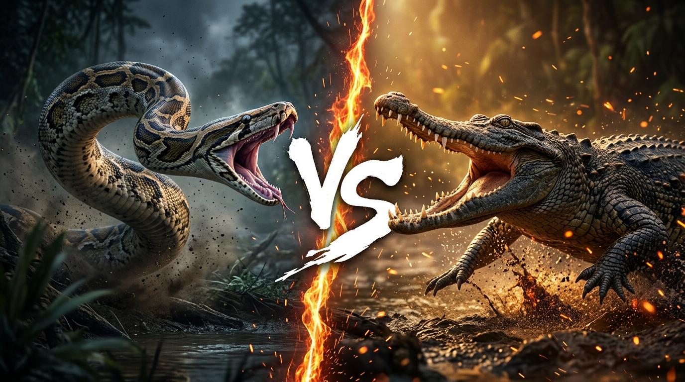 burmese-python-vs-false-gharial comparison image on AnimalDex