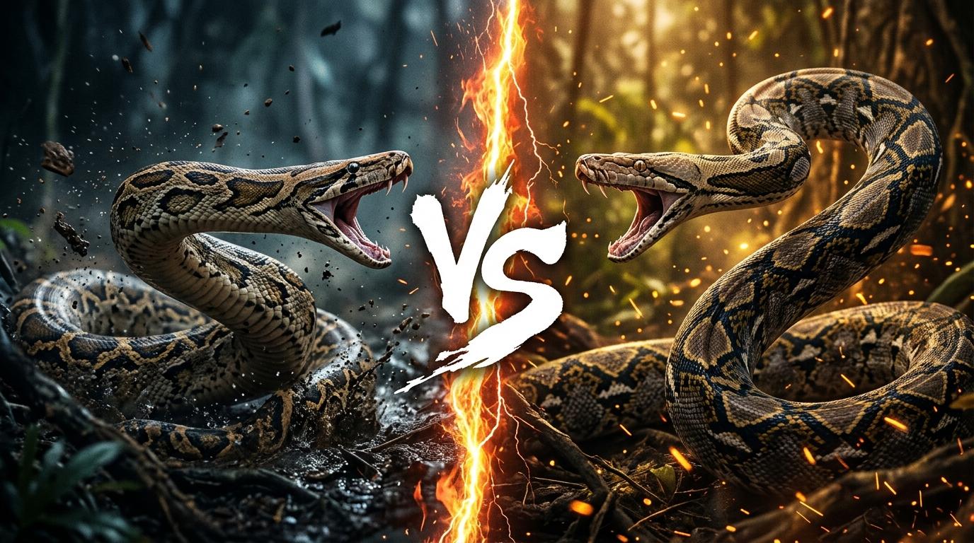 burmese-python-vs-reticulated-python comparison image on AnimalDex