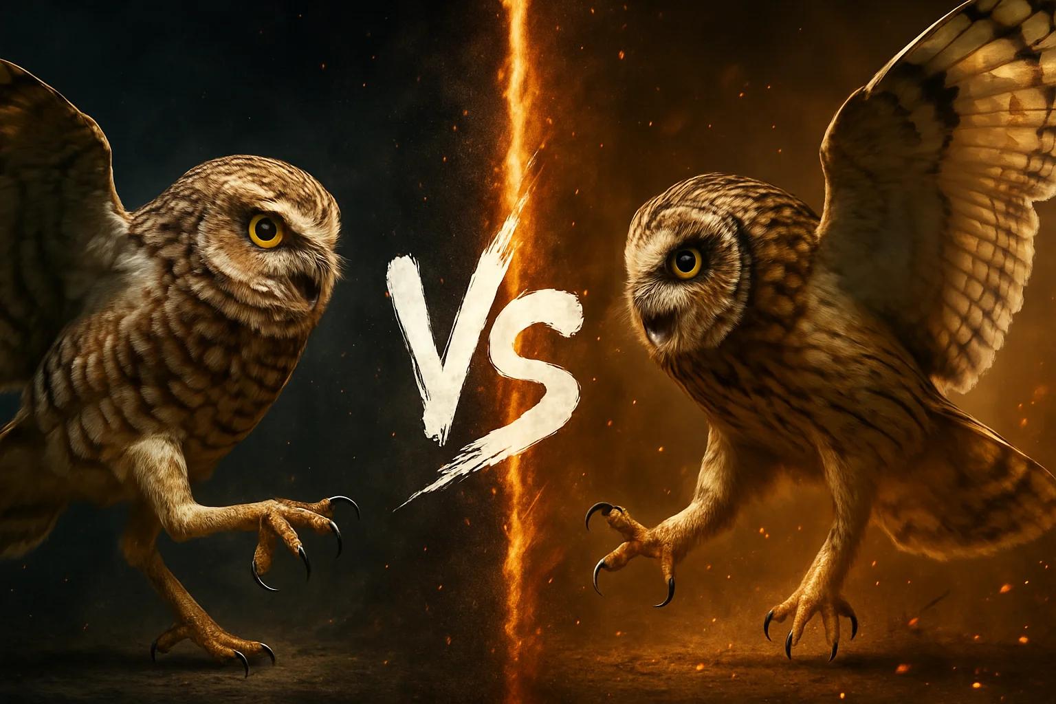 burrowing-owl-vs-short-eared-owl comparison image on AnimalDex