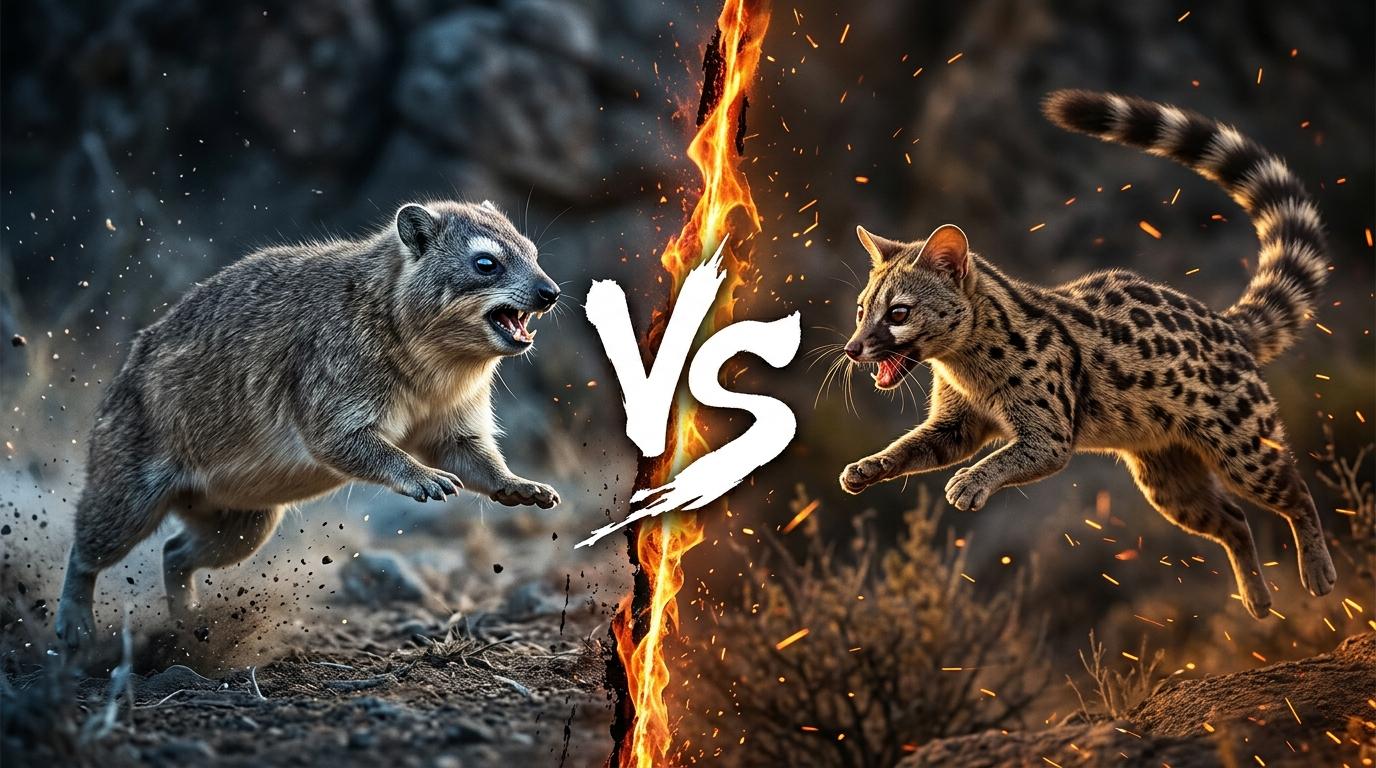 bush-hyrax-vs-common-genet comparison image on AnimalDex