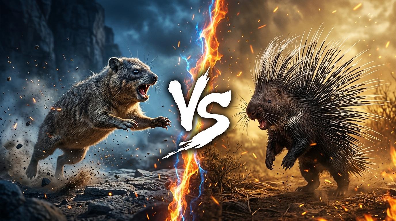 bush-hyrax-vs-crested-porcupine comparison image on AnimalDex