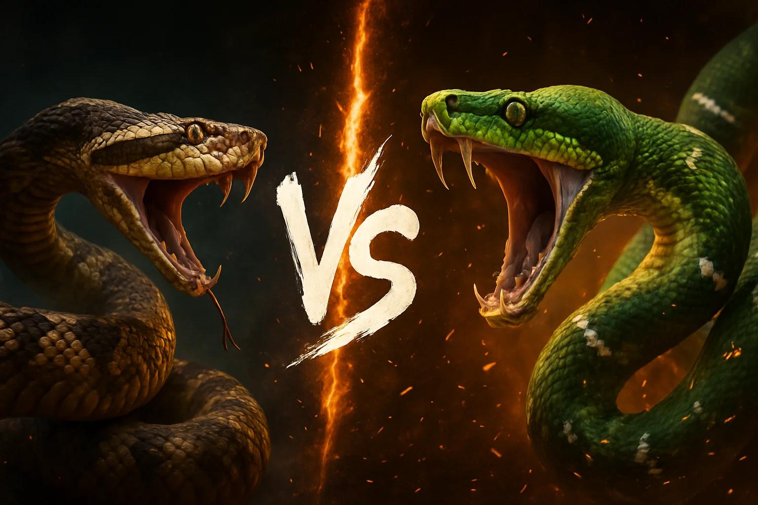 bushmaster-vs-emerald-tree-boa comparison image on AnimalDex