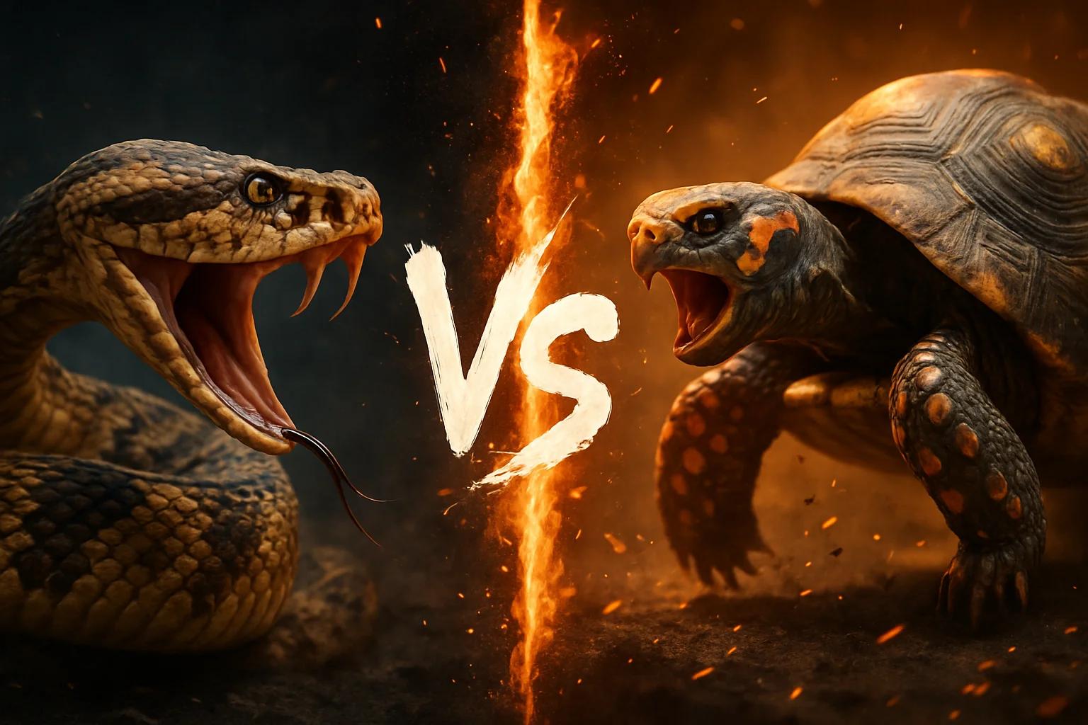 bushmaster-vs-red-footed-tortoise comparison image on AnimalDex