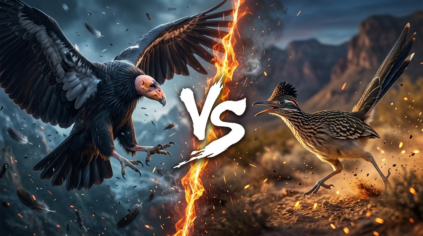 california-condor-vs-greater-roadrunner comparison image on AnimalDex