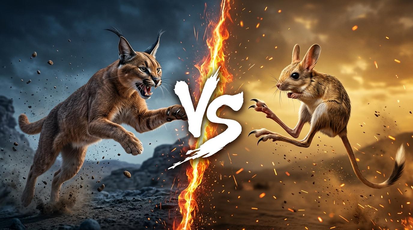 caracal-vs-jerboa comparison image on AnimalDex