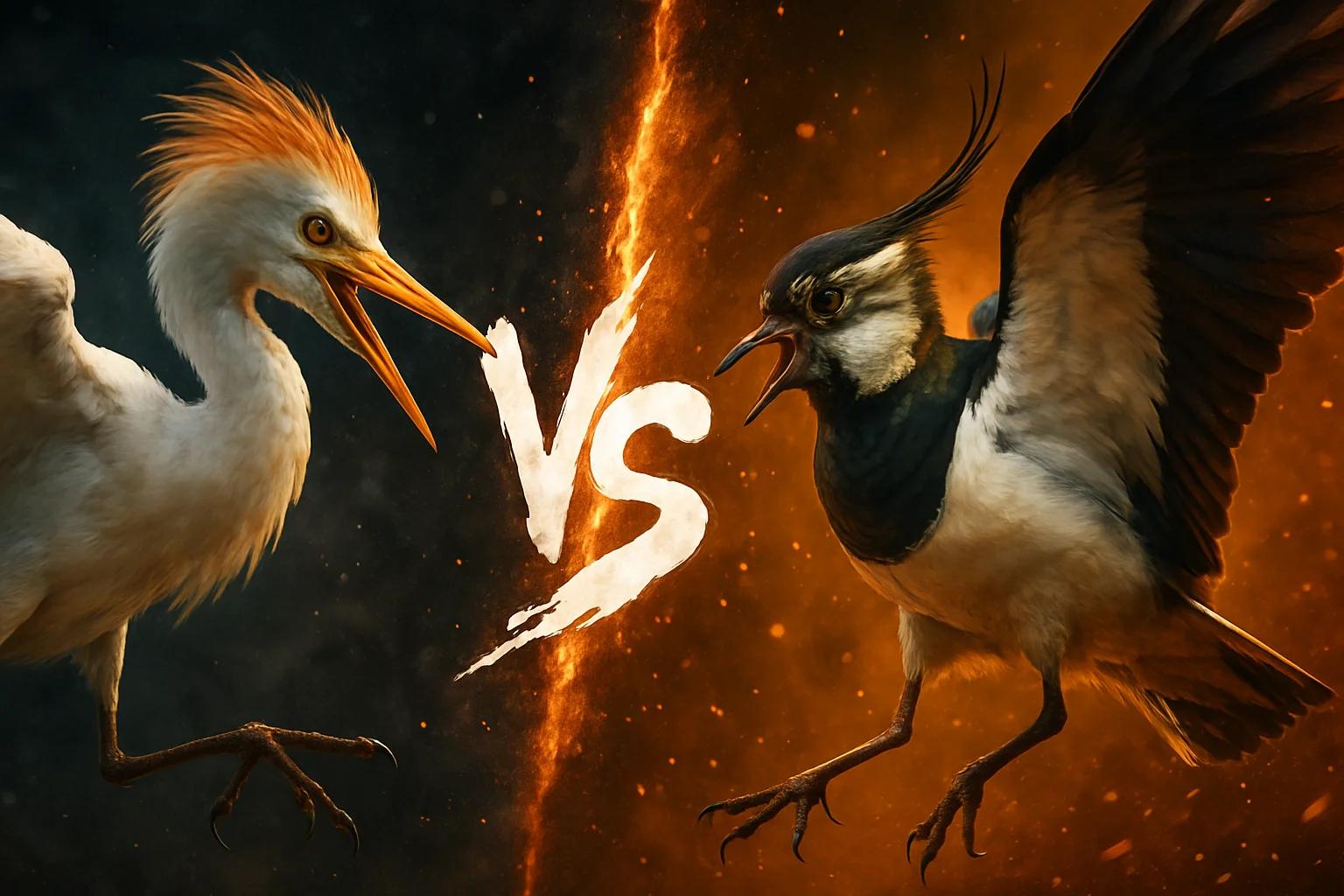 cattle-egret-vs-northern-lapwing comparison image on AnimalDex