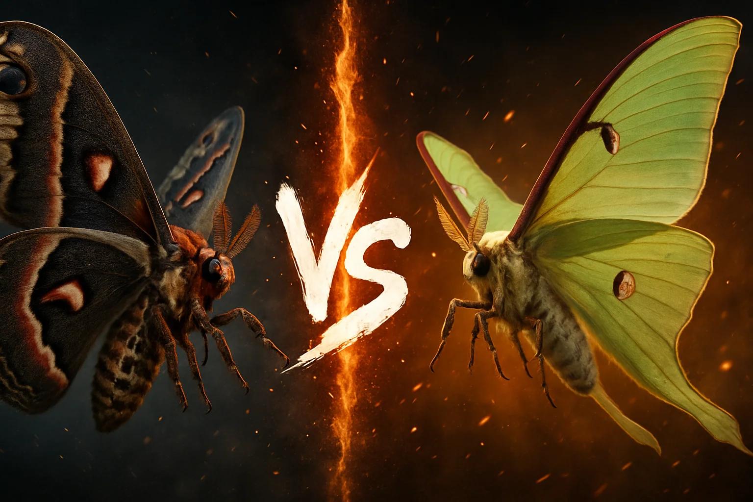 cecropia-moth-vs-luna-moth comparison image on AnimalDex