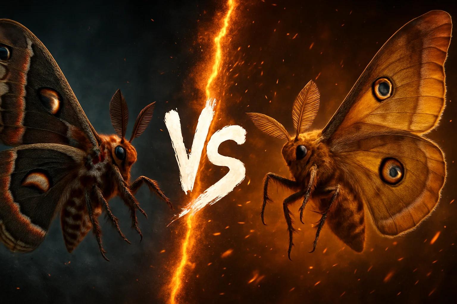 cecropia-moth-vs-polyphemus-moth comparison image on AnimalDex