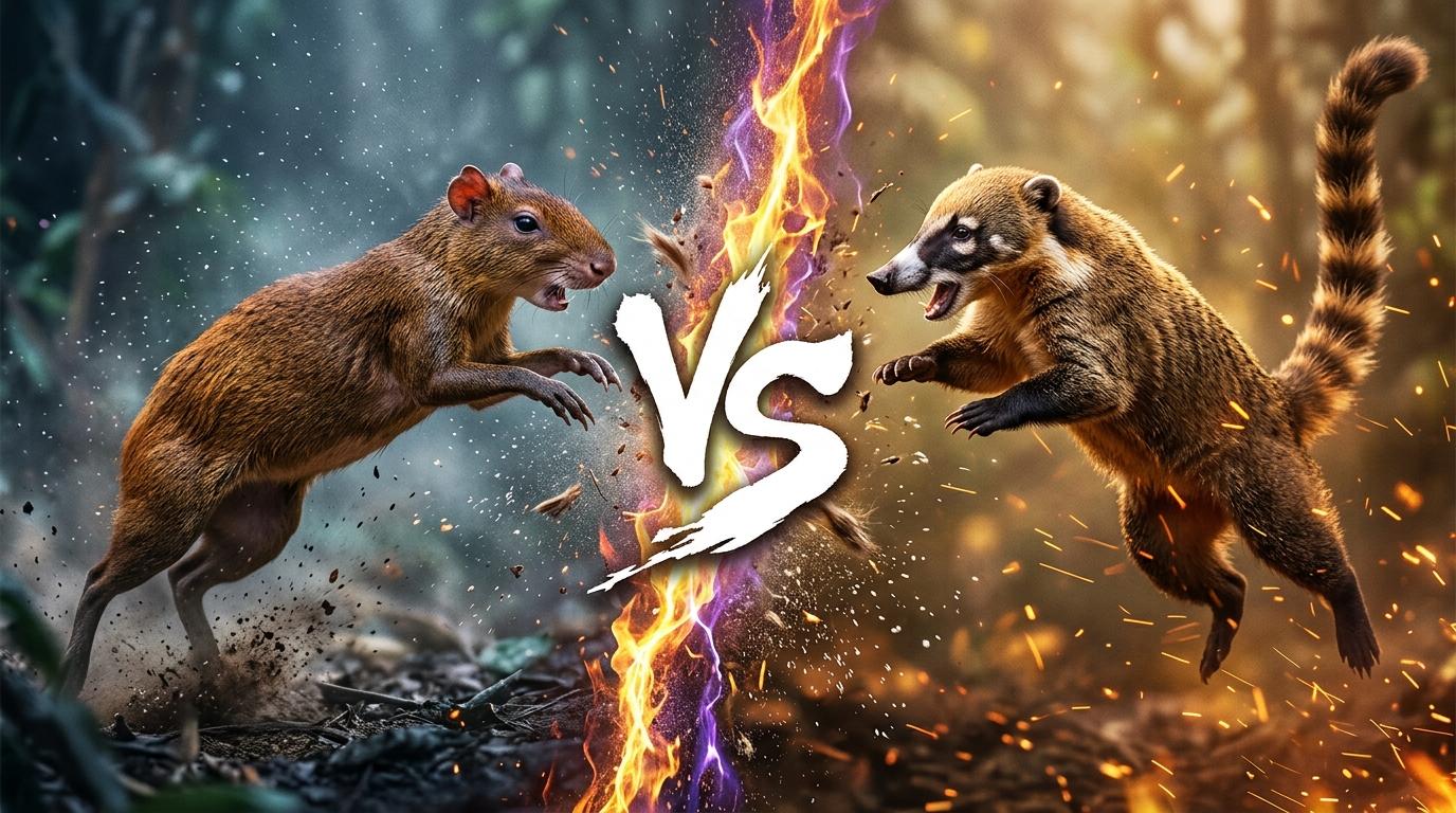 central-american-agouti-vs-white-nosed-coati comparison image on AnimalDex