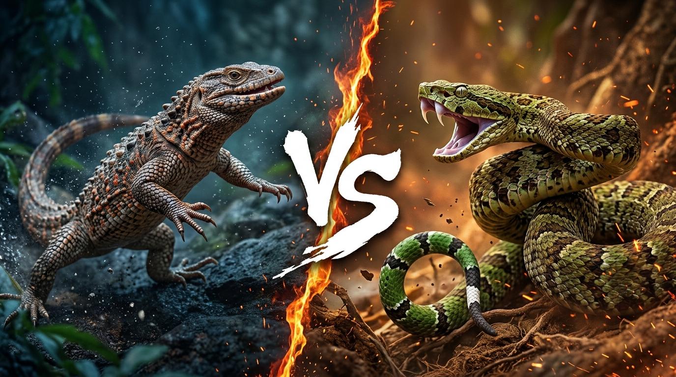 chinese-crocodile-lizard-vs-mangshan-pit-viper comparison image on AnimalDex