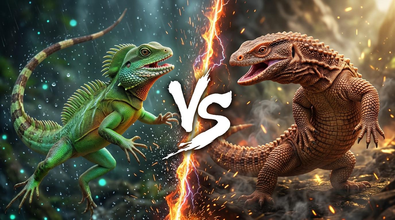 chinese-water-dragon-vs-earless-monitor-lizard comparison image on AnimalDex