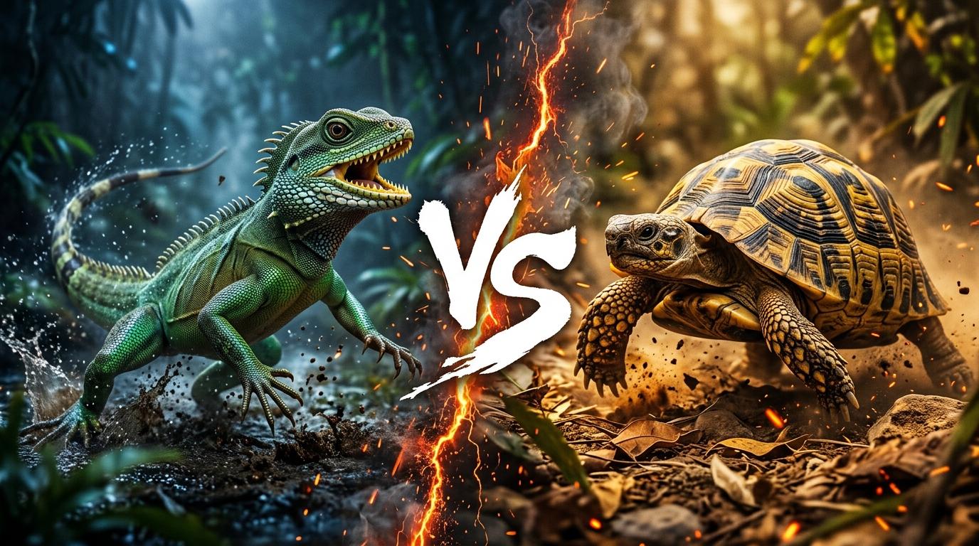 chinese-water-dragon-vs-elongated-tortoise comparison image on AnimalDex