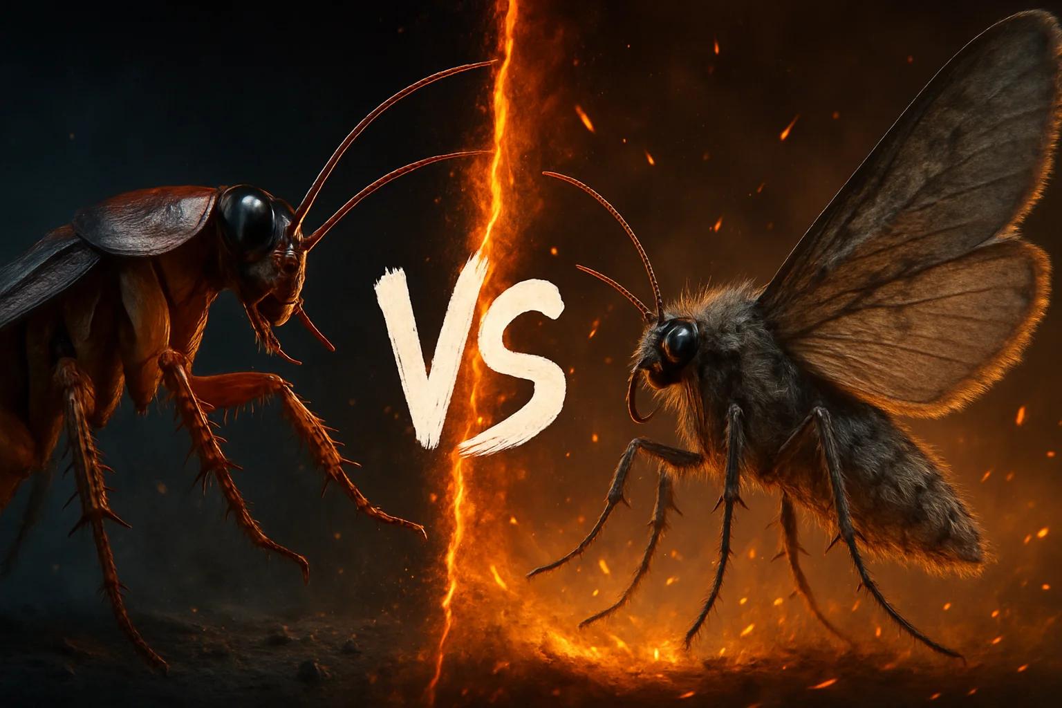 cockroach-vs-clothes-and-house-moth comparison image on AnimalDex