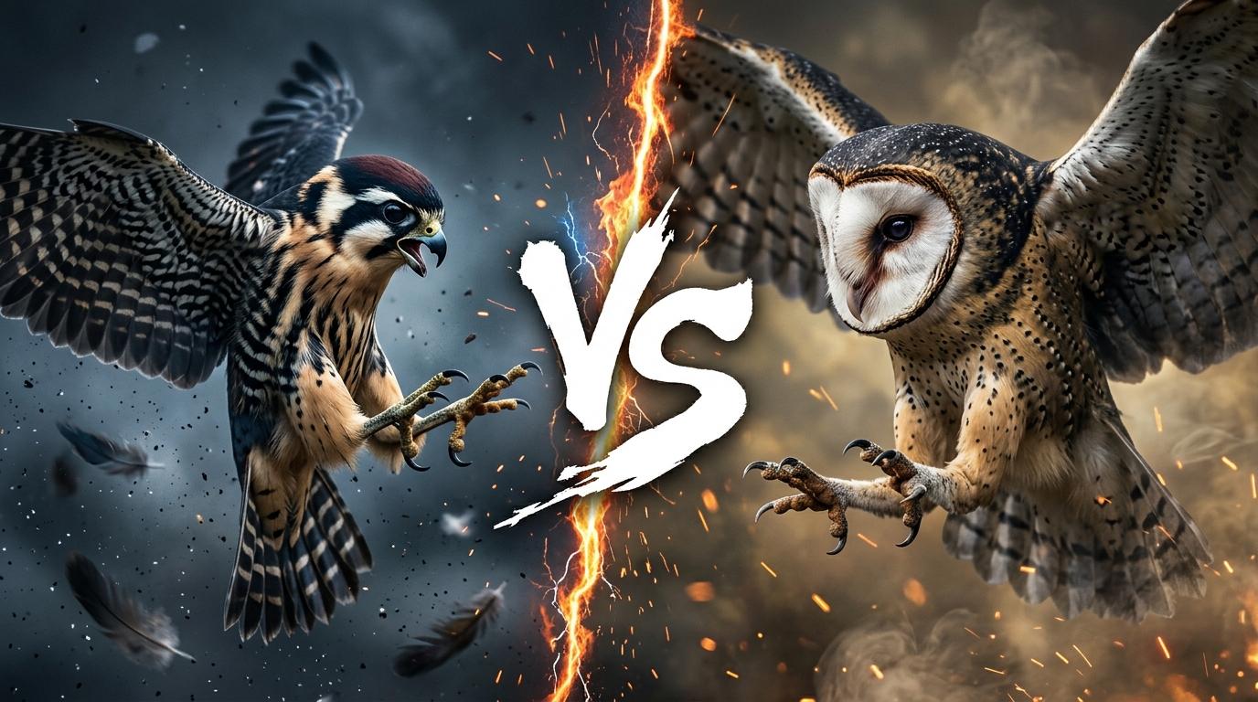 collared-falconet-vs-masked-owl comparison image on AnimalDex
