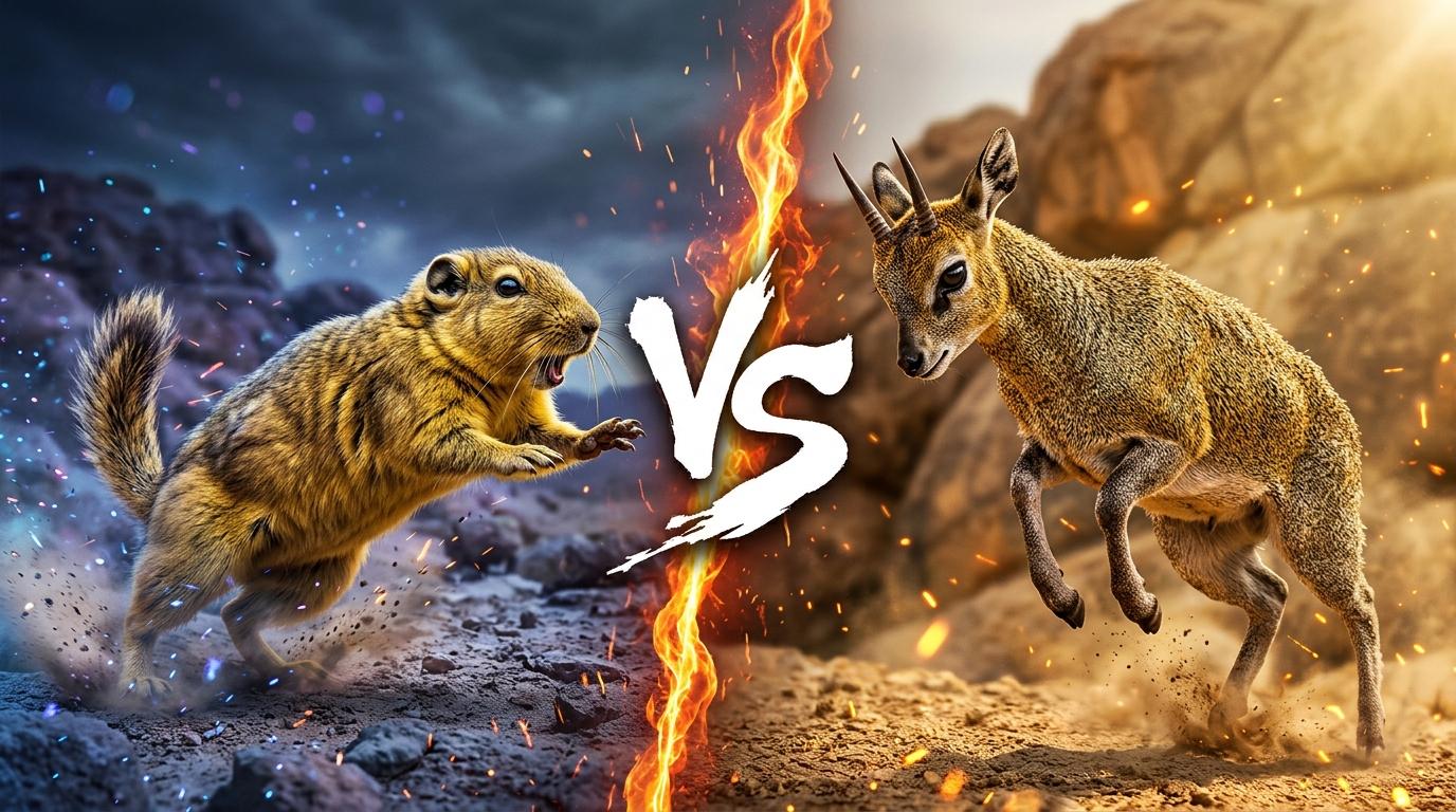 common-gundi-vs-klipspringer comparison image on AnimalDex