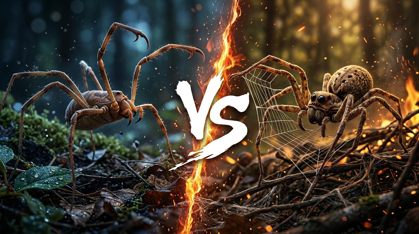 common-harvestman-vs-ogre-faced-spider comparison image on AnimalDex