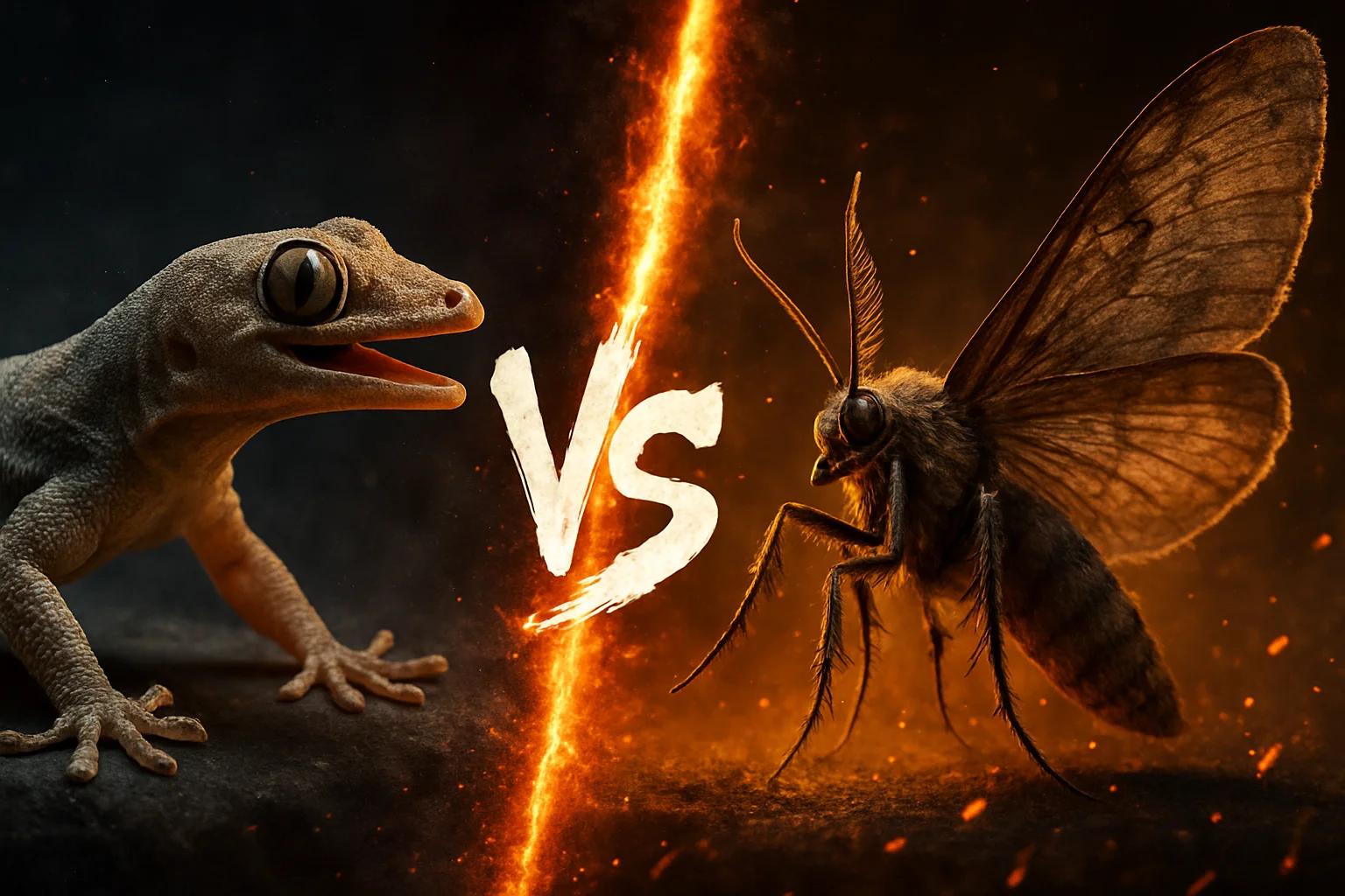 common-house-gecko-vs-moth comparison image on AnimalDex
