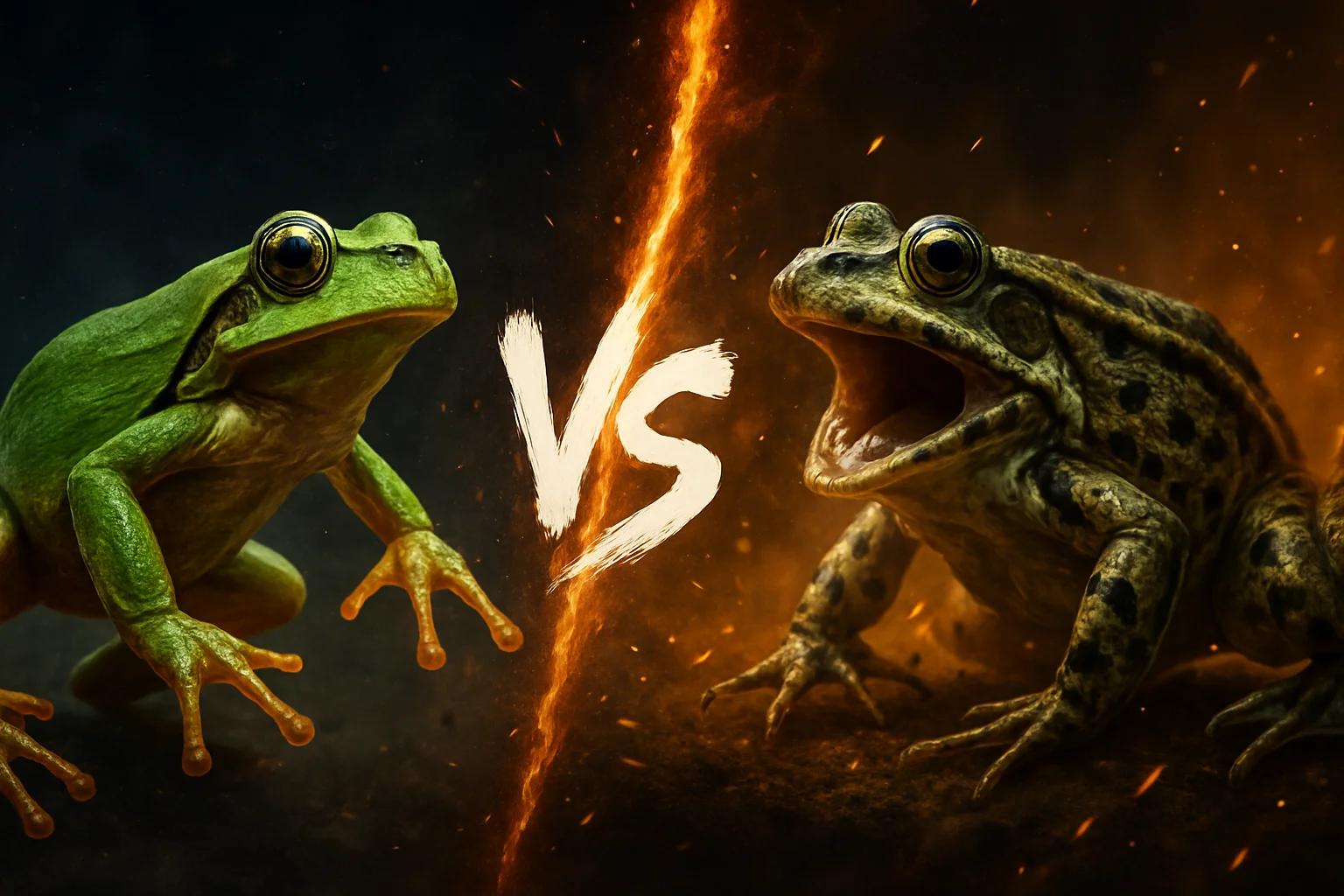 common-tree-frog-vs-marsh-frog comparison image on AnimalDex