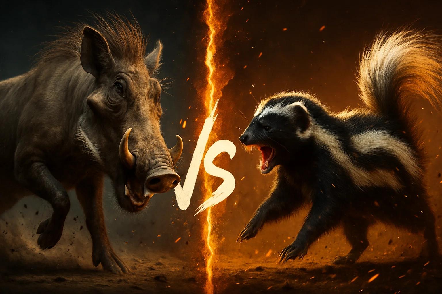 common-warthog-vs-zorilla comparison image on AnimalDex