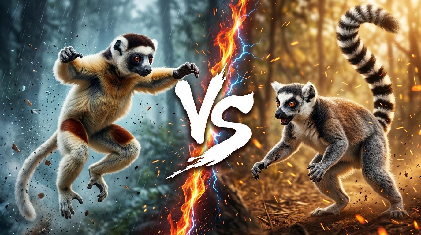 coquerels-sifaka-vs-ring-tailed-lemur comparison image on AnimalDex