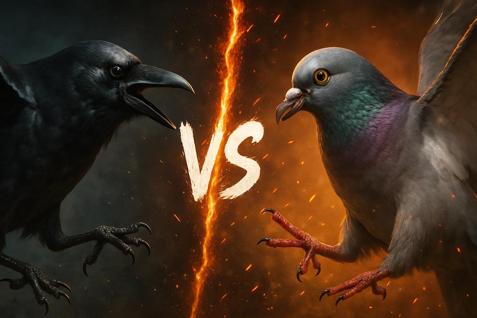 crow-vs-pigeon comparison image on AnimalDex