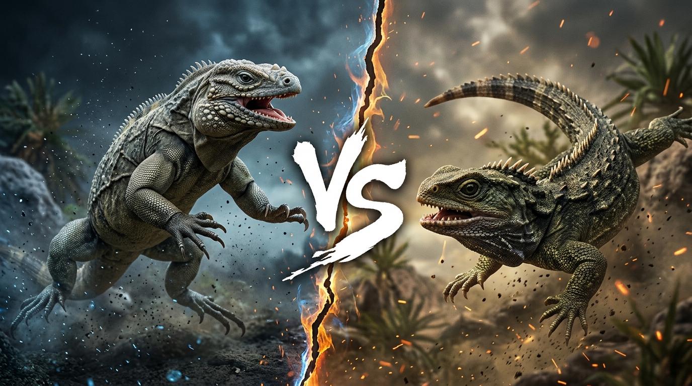 cuban-rock-iguana-vs-tuatara comparison image on AnimalDex