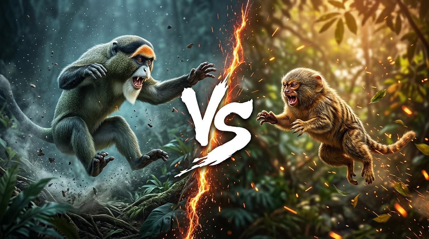 de-brazzas-monkey-vs-pygmy-marmoset comparison image on AnimalDex
