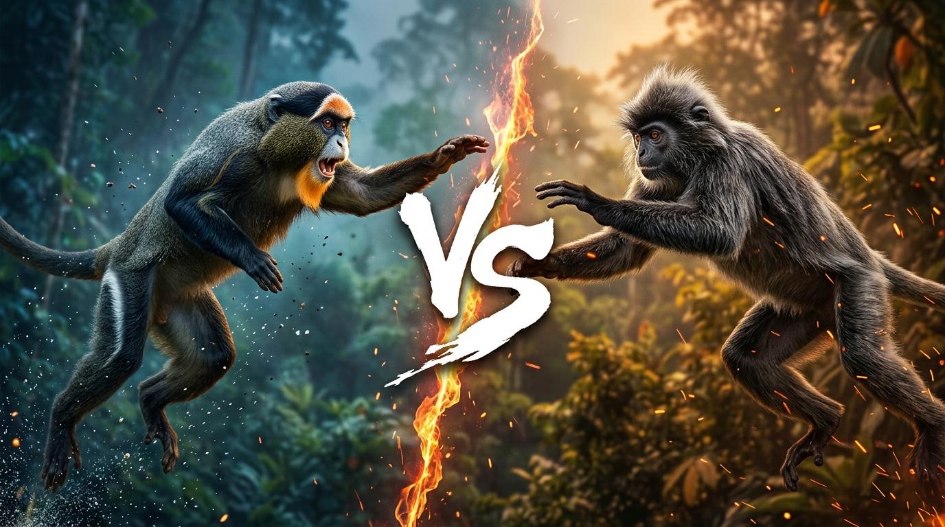 de-brazzas-monkey-vs-silvery-lutung comparison image on AnimalDex