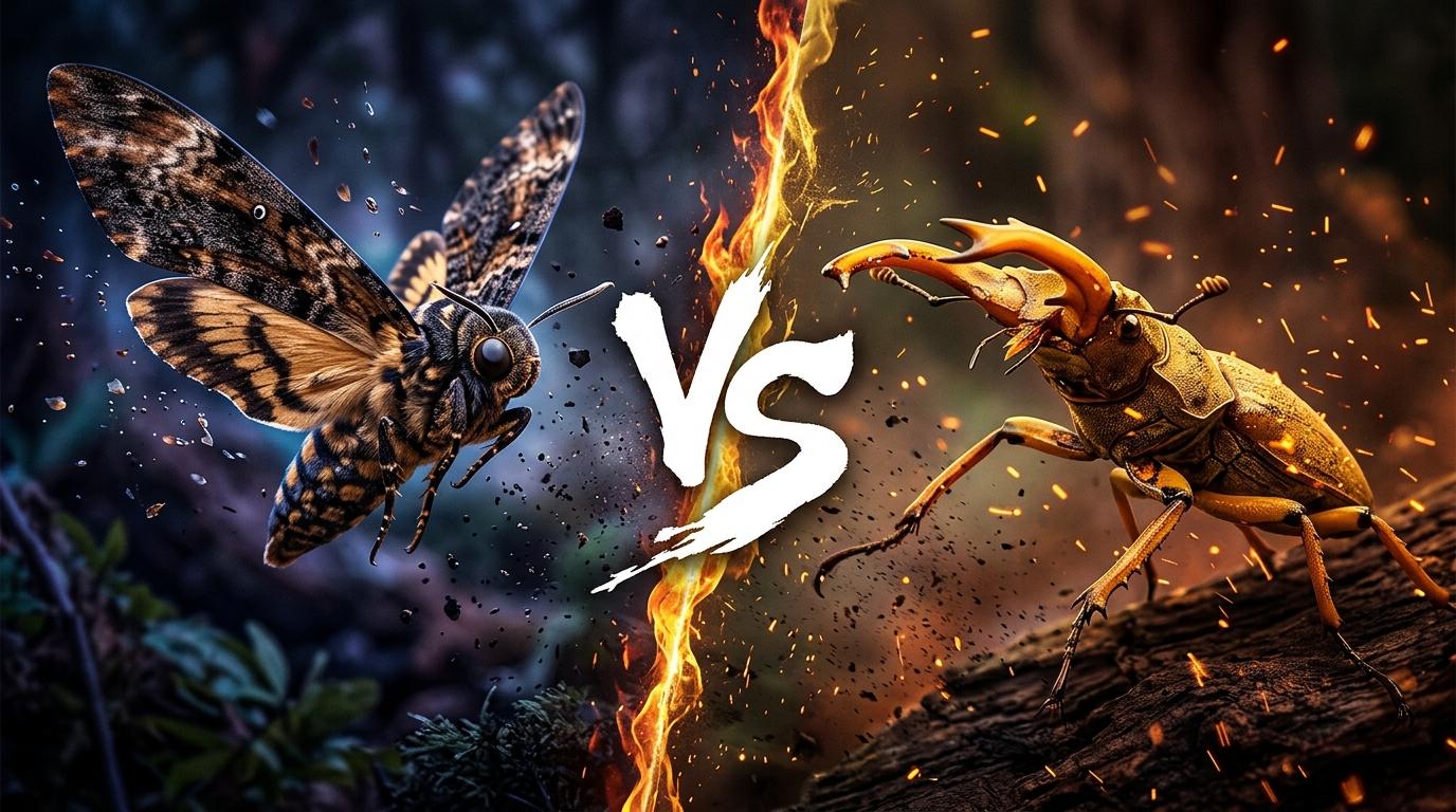 deaths-head-hawkmoth-vs-stag-beetle comparison image on AnimalDex