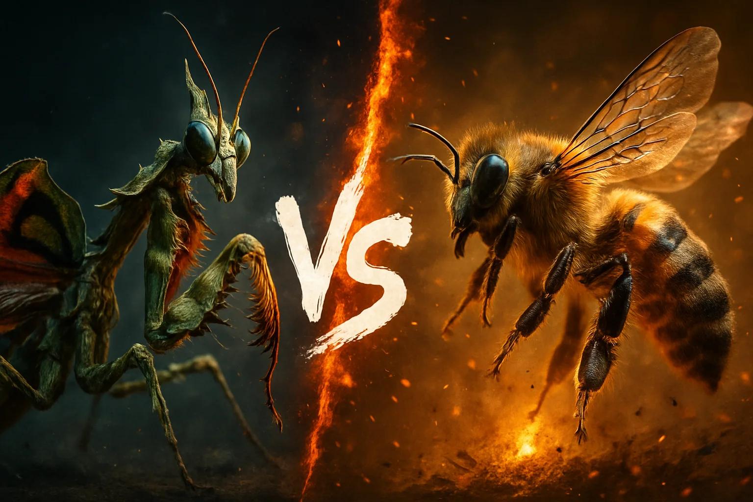 devils-flower-mantis-vs-western-honey-bee comparison image on AnimalDex