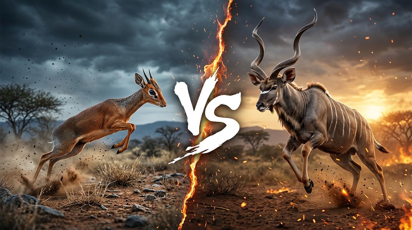 dik-dik-1637-vs-greater-kudu comparison image on AnimalDex