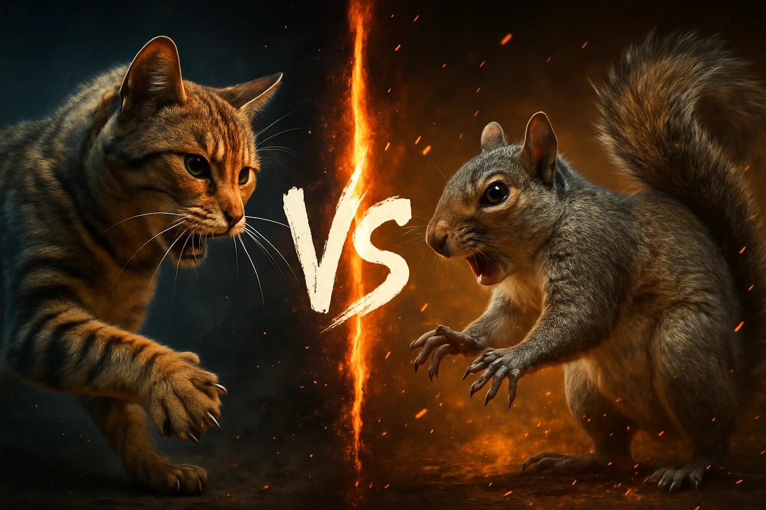 domestic-cat-vs-eastern-gray-squirrel comparison image on AnimalDex