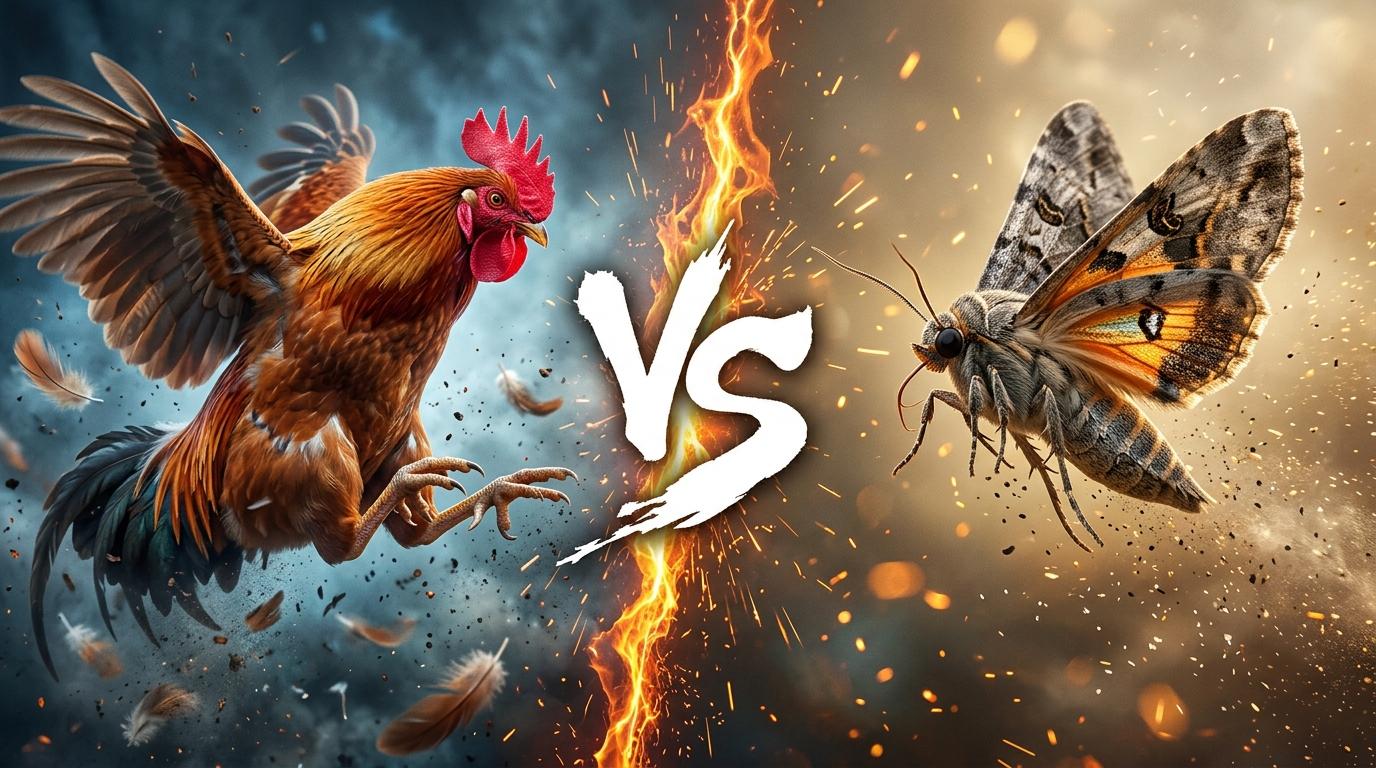 domestic-chicken-vs-pea-moth comparison image on AnimalDex