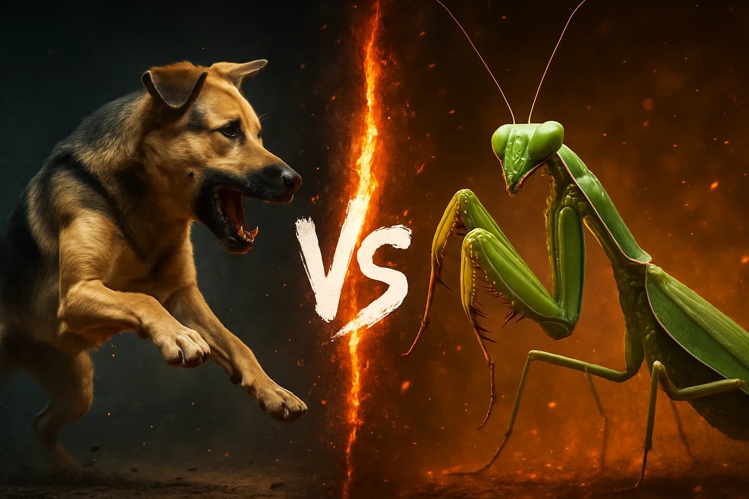 domestic-dog-vs-giant-asian-mantis comparison image on AnimalDex