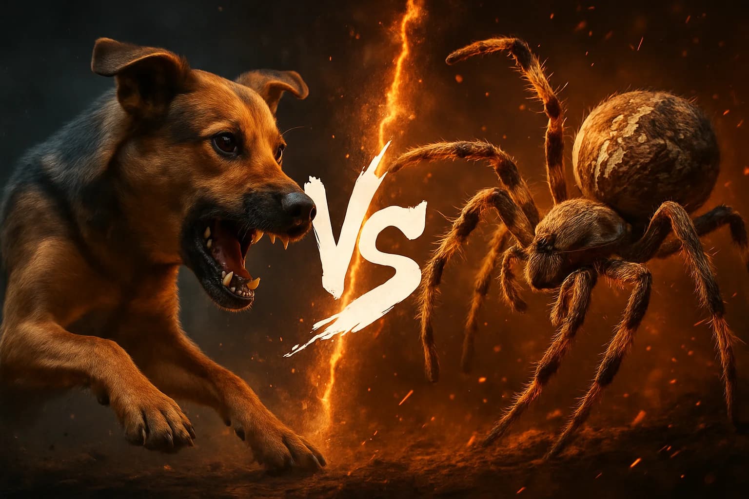 domestic-dog-vs-spider comparison image on AnimalDex