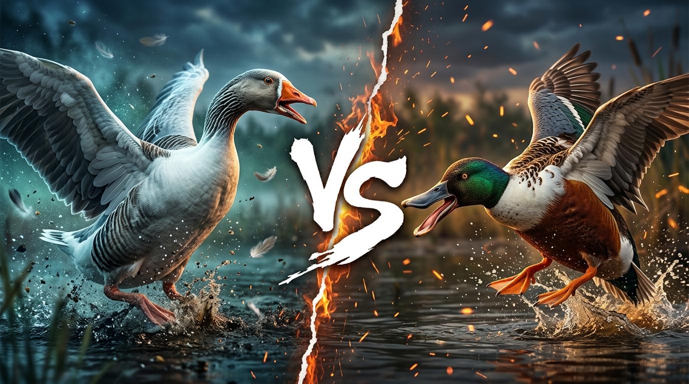 domestic-goose-vs-northern-shoveler comparison image on AnimalDex